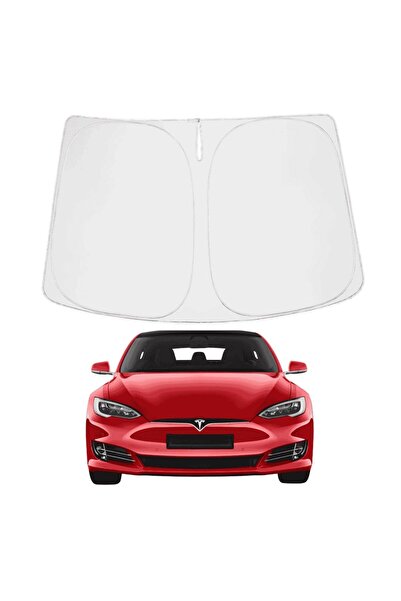 TESLA Model Y Arka Cam Güneşlik Perdesi - UV Korumalı - Gri Siyah