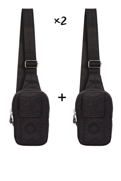 Newish Polo Black Unisex Crossbody Waist Bag with Phone Compartment Chest Tra...