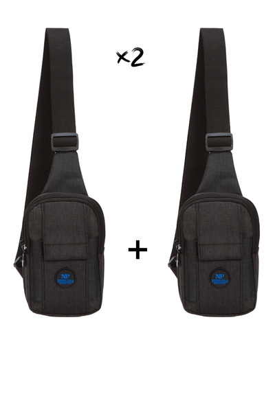 Newish Polo Black Unisex Crossbody Waist Bag with Phone Compartment Chest Tra...