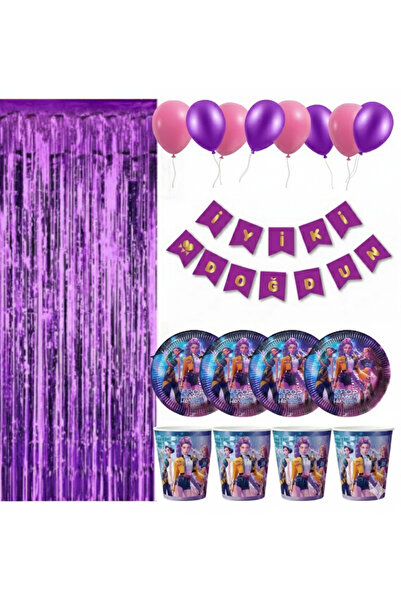 Yogi parti K-Pop Demon Hunters 8 kişilik ekonomik doğum günü parti malzemeler...