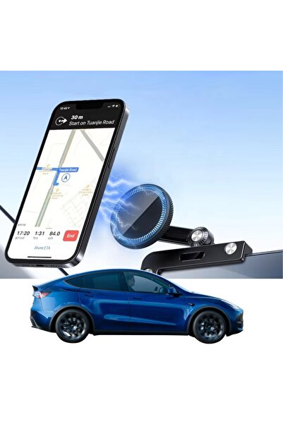 TESLA Model Y - Model 3 Ekran Üstü Magsafe Telefon Tutucu - Siyah