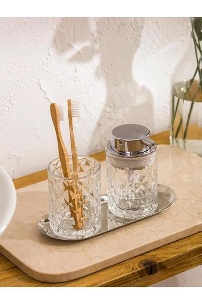 LC Waikiki Gray Glass Bathroom Set 2 Pieces (S6)