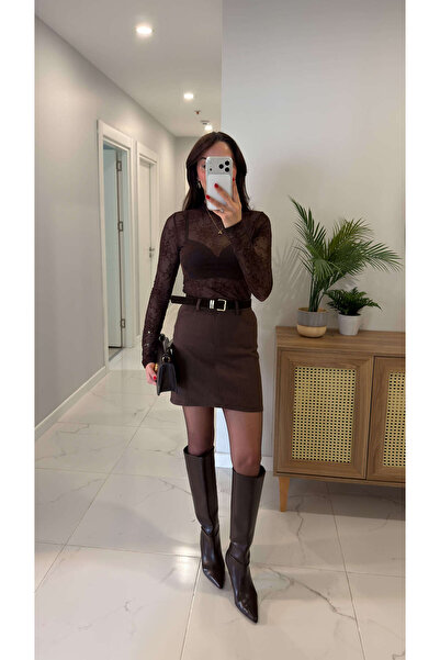 BİRCANÇİL Fusta cu curea premium Izland Kahve