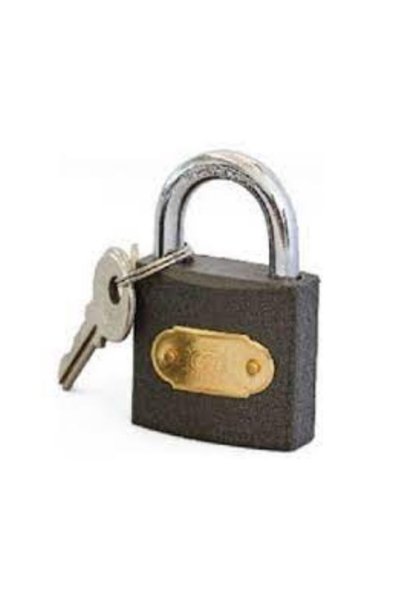 Macrostar Gray Padlock with Chain Dormitory Gym Military Cabinet Lock (3 mm Chain + 25 mm Padlock)