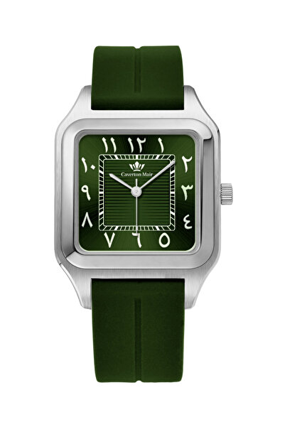 Caverton Mair Caverton Mayer watch with a green dial and rubber strap