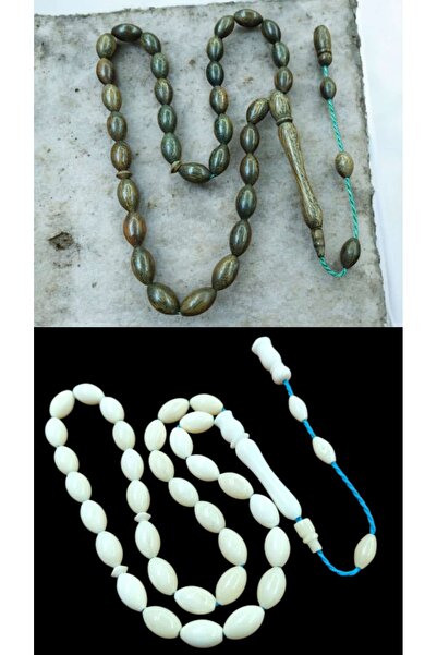 İnan Tesbih Rosewood and Camel Bone Barley Cut Double Set