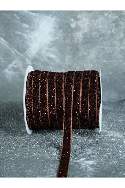 ARN Panglică decorativă din catifea de 1 cm, 3 metri (maro) - Panglică cu scl...
