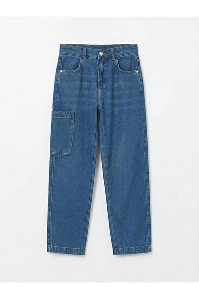 LC Waikiki بنطلون جينز كارجو فضفاض للأولاد من أنثراسايت (S6)