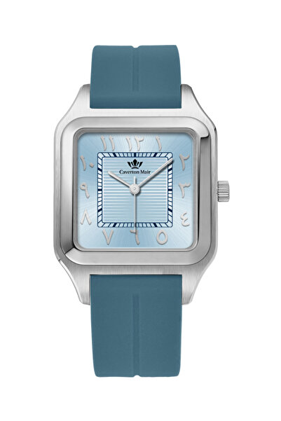Caverton Mair Caverton Mayer watch with a sky-blue dial and rubber strap