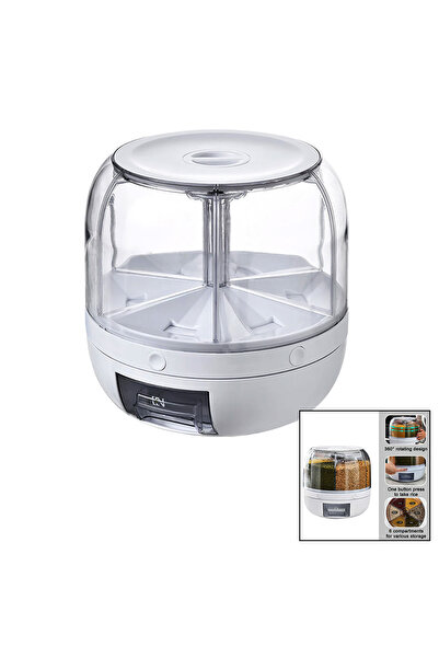 Fırsatkolik 360 °   Rotatable Food Organizer with 6 Compartments - 6kg. Autom...