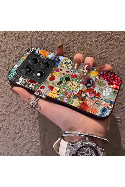 ARTISHELL Redmi Note 14 Pro 4G Uyumlu Sanat Desenli Akrilik Arka Kapak Siliko...