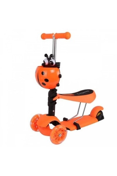 OEM Trotineta 5 in 1 smart Kids Buburuza gargarite lumini, Culoare Portocaliu