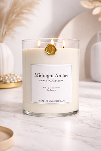 HOME OF AROMATHERAPY XL Lumânare Parfumată din Ceară de Soia & Cocos, MIDNIGH...
