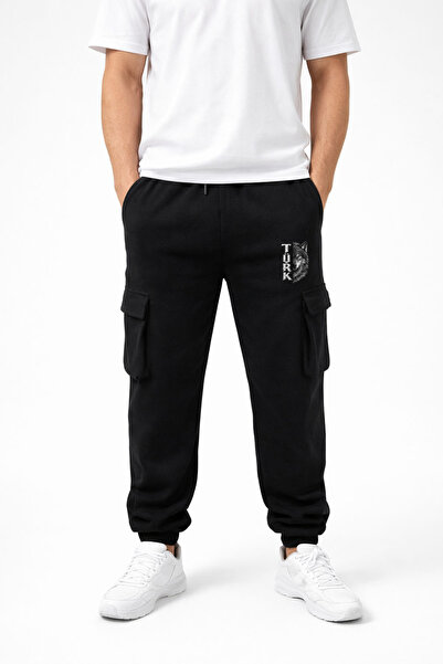 MODA Ανδρικό αθλητικό παντελόνι Turkish Bozkurt Kurt Göktürkçe με τύπωμα Blac...