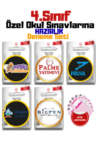 Bilfen Yayıncılık 4. Sınıf Özel Okul Sınavlarına Hazırlık Deneme Seti Üçgen-B...