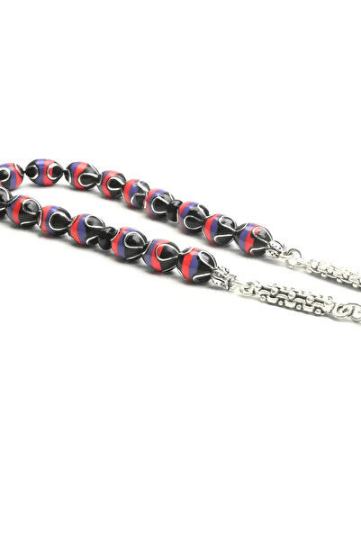 HÜNERTAŞ سبحة زازا متعددة الألوان من حجر الجالاليث وحجر الأوتو