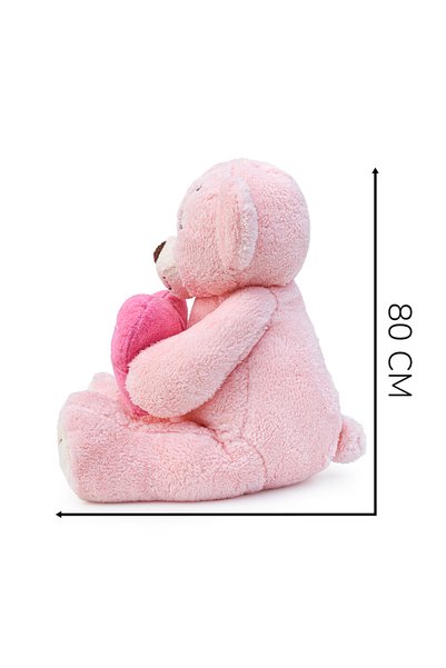 Özgüner Oyuncak Large Size Plush Teddy Bear with Heart and Love Written - Romantic Valentine's Day Gift