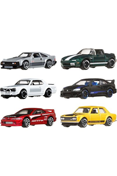 HOT WHEELS مجموعة سيارات متعددة ذات طابع ياباني، 6 سيارات، JBY77