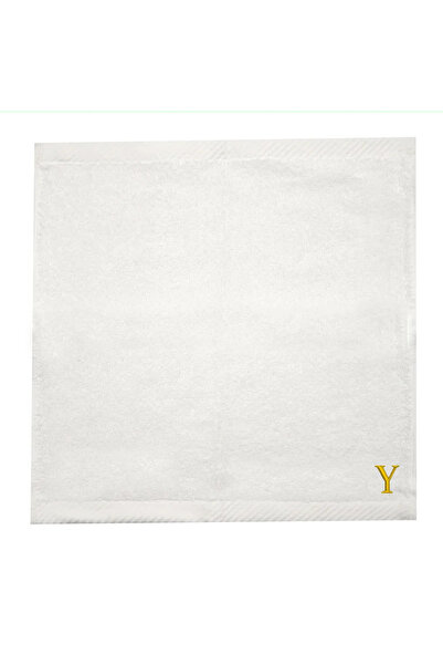 BYFT Embroidered For You Monogrammed Letter "Y" FaceTowel Gold Thread Cotton ...