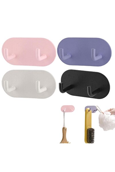 Arabest 4 قطع من خطافات لاصقة للتثبيت على الحائط لحامل المفاتيح، رف تعليق مفا...