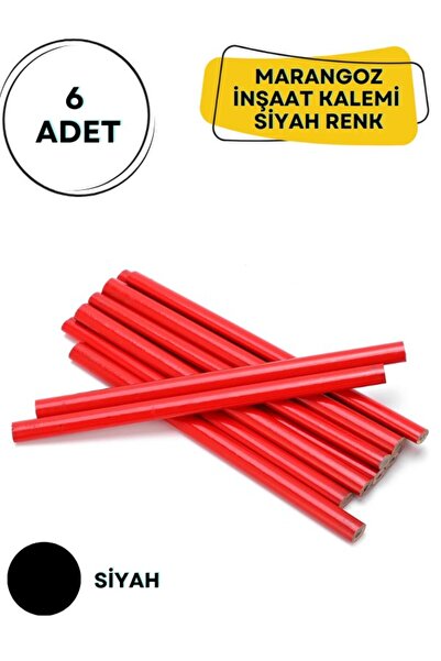 Macrostar Black Carpenter Construction Pencils - 6 Pieces