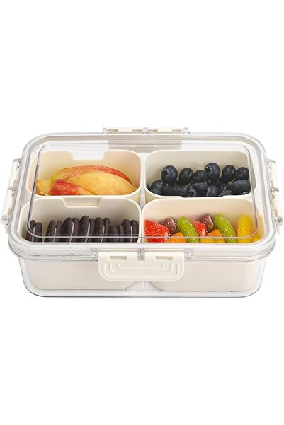 Arabest 4 Compartment Snack Box Container Tray,Portable Charcuterie Container...