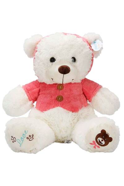 Sunman Oyuncak Peluş Ayı Oturan Tshirt ve Şapkalı S00001014 (Karışık Renk 1 A...