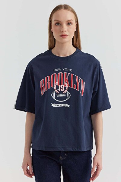 PAULMARK Women's Brooklyn Written Basic T-Shirt