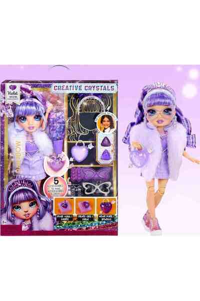 Rainbow High Fashion Crystal Doll - Violet Willow, height 28 cm, with shiny a...