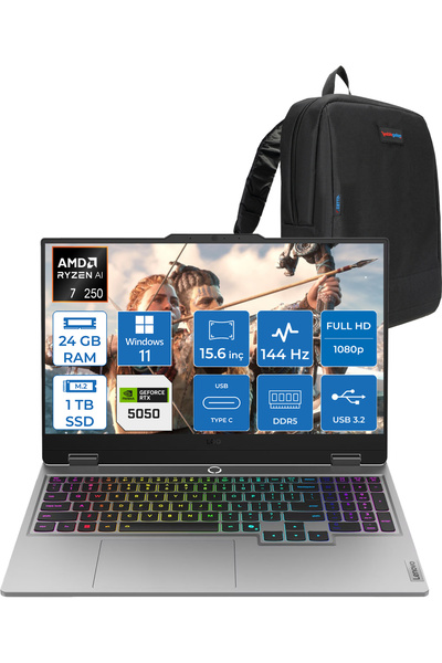 LENOVO Loq 15AHP10 Ryzen 7 250 24GB Ddr5 1tb SSD W11HOME RTX5050 8gb 15.6" IP...