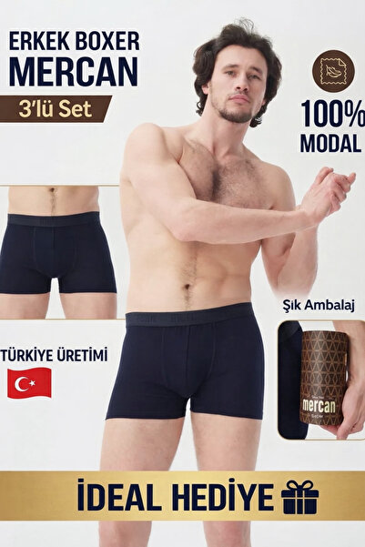 Mercan 3-Pack Dark Blue Modal Boxer
