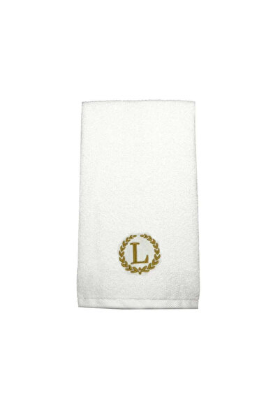 BYFT Embroidered For You منشفة يد مزينة بحرف "L" مطرز بخيوط ذهبية من القطن، ح...
