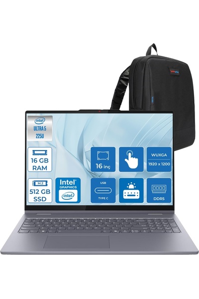 LENOVO Ideapad 5 2-In-1 16AIL10 Ultra 5 225U Aı 16GB 512GBSSD 16" FDOS Dokunm...