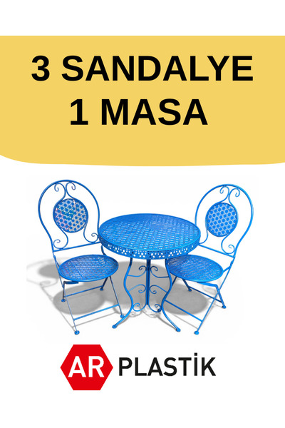 AR PLASTİK FERFORJE 3'LÜ TAKIM MASA SANDALYE, BALKON TAKIMI, BAHÇE TAKIMI