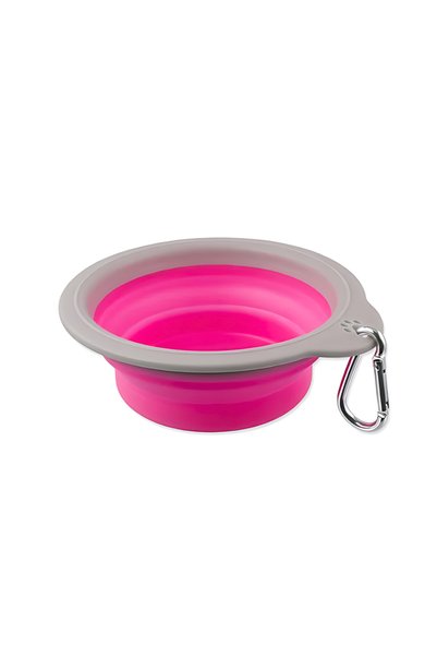 PADO Adjustable Pink And Gray Bowl Small - 15x13.7x(2.2-5cm)