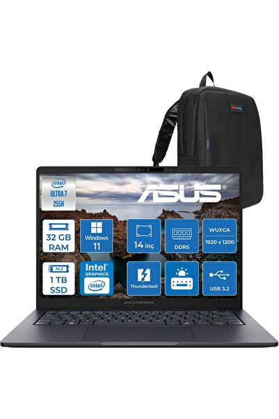ASUS Expertbook B5 B5405CCA-U716512B1D Ultra 7 255H Aı 32GB 1tbSSD 14" WIN11P...