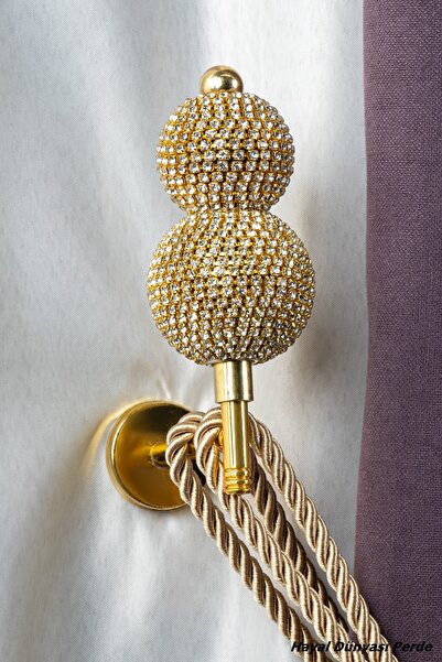 Hayal Dünyası Özel Tasarım Taşlı Fon Perde Duvar Bağlama Aparatı (Renso) Perd...