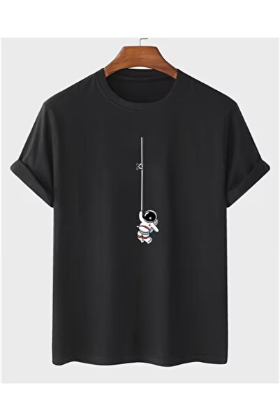 ALCİNOUS Mini Astronaut Printed Unisex Oversized T-Shirt