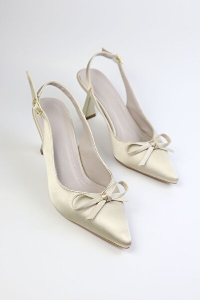 VARENZA WOMAN SHOES kadın saten Kurdeleli topuklu ayakkabı