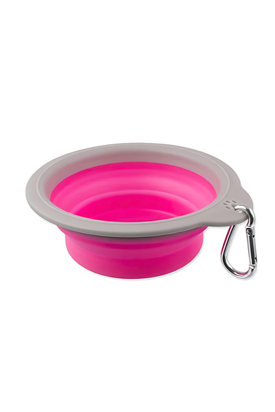 PADO وعاء كبير قابل للتعديل باللونين الوردي والرمادي - 18 × 16.8 × (2.9-6.4 سم)