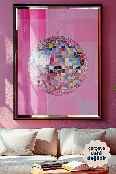 Artificial Collection "Pink Groovy" - Retro Disko Topu Posteri (Çerçevesiz)