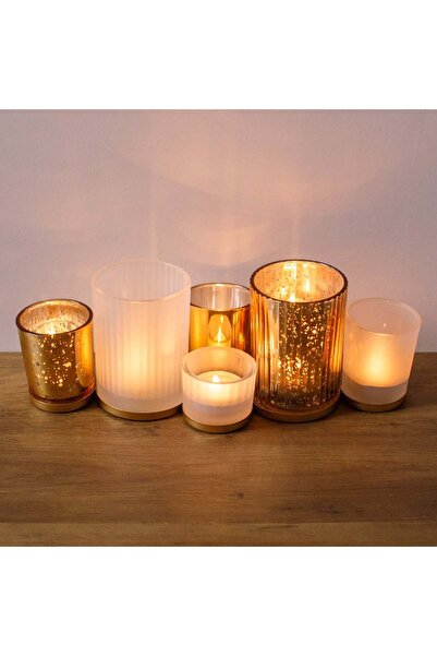 OEM Χριστουγεννιάτικο Διακοσμητικό Σετ Βάσης με 6 Ποτήρια για Κεριά Χαπιού 28...