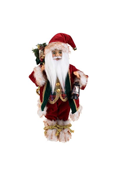 OEM Figurina Decorativa Mos Craciun cu Sac & Felinar 45cm