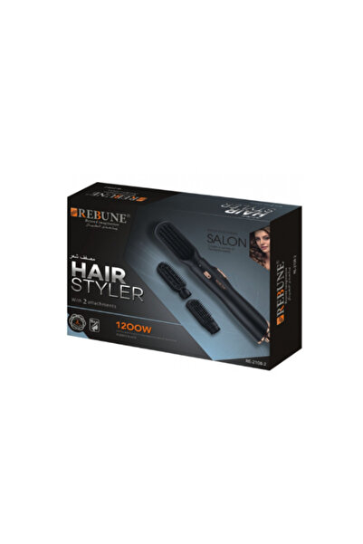 rebune Hair Styler Black Matte, Two Pieces, RE-2108-2