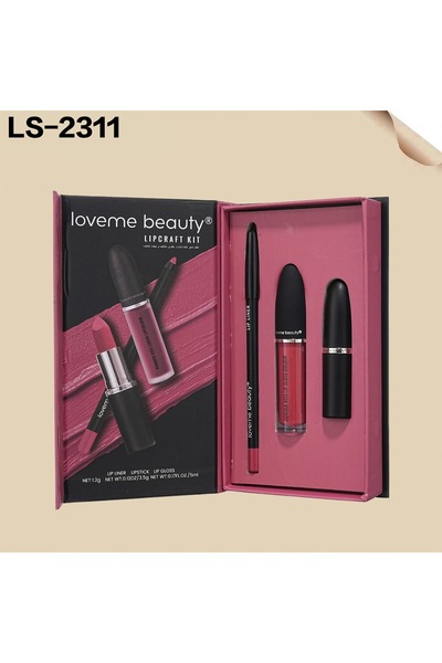 LOVEME BEAUTY The complete lip makeup set includes a lip liner, matte lipstic...