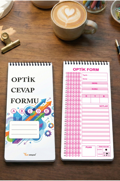 Tieni Spiralli Optik Cevap Formu, 2’li Set, 100 Sayfa, KPSS, LGS, YDS, AYT, T...
