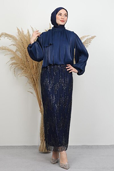 GİYZAMİLA Burçin Takım Abiye Lacivert