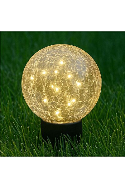 OEM Felinar Solar Glob din Sticla cu Model Crackle Ø15cm