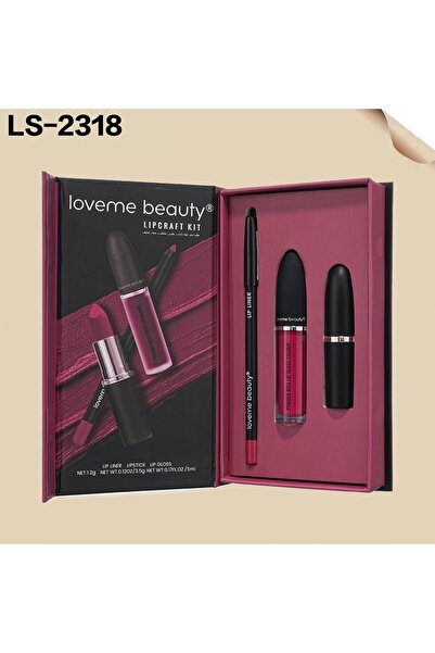 LOVEME BEAUTY The complete lip makeup set includes a lip liner, matte lipstic...
