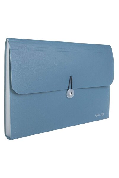 OEM Servieta cu 13 Compartimente Soft Touch Bleu cu Elastic & Capsa 33.5x4x24cm